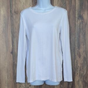 Eddie Bauer White Long Sleeve Layering Tee L                               L121